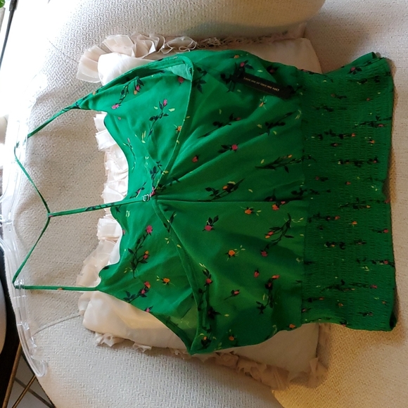 Afrm women floral green sleeveless top - Picture 2 of 7